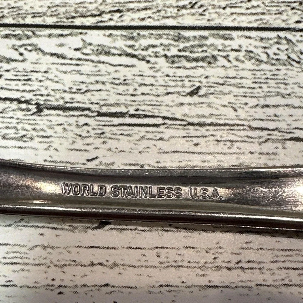 World Stainless USA Stainless Steel Spoons 3PC Floral Vintage